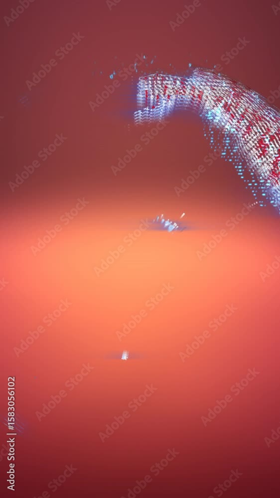 Wall mural animation of data processing over globe and orange background