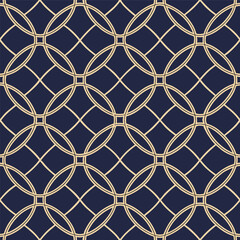 Naklejka premium Geometric art deco pattern in navy and beige perfect for seamless background designs