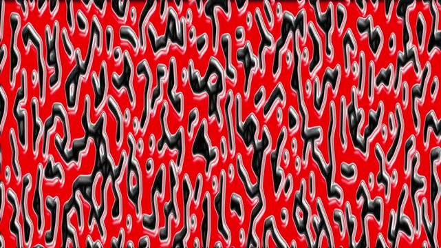 Organic red and black abstract loop, Glowing blobby liquid pattern animation