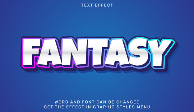 Fantasy text effect in 3d design
