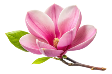 pink magnolia flower image isolated on transparent background