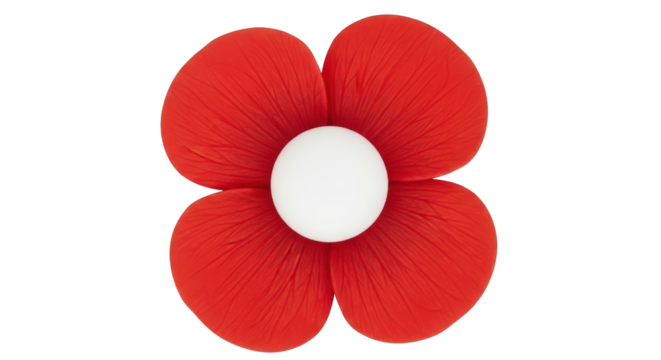 Isolated Red Flower, Simple and Elegant Design