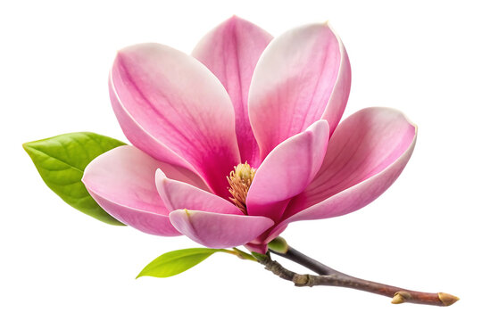 pink magnolia flower image isolated on transparent background