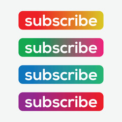 Minimalist YouTube Subscribe Buttons with vector design

