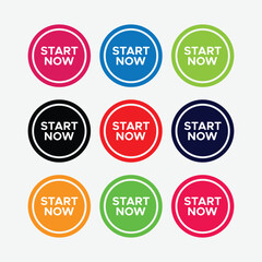 Start Now Call to Action Buttons Vector Pack

