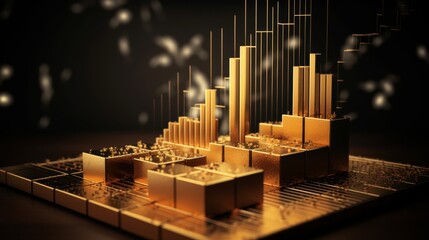 Isolated growth money on translucent 3d podium  a symbol of financial success and investment charts