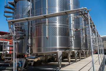 A point for receiving grapes for wine fermentation at a winery.