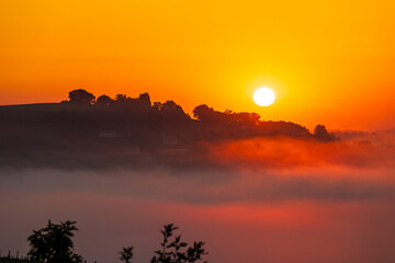Sunrise Over a Sea of Clouds from the Hills of Sare in the French Basque Country