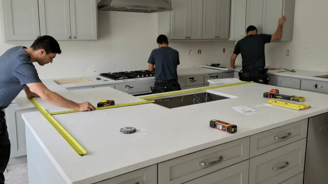 Kitchen countertop installation by professionals