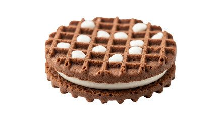 Isolated Chocolate Waffle Cookie Sandwich