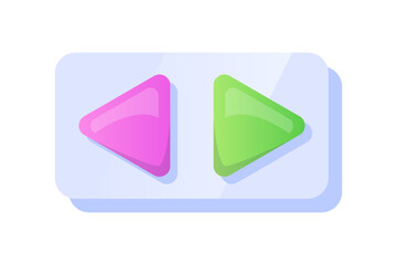 Game UI button. Mobile application or game interface element. Cartoon colorful design. Sticker or label for user interface