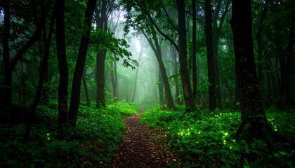 Fototapeta premium Misty forest path