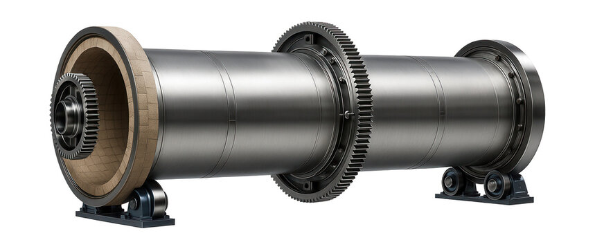 Rotary kiln with a refractory-lined cylindrical shell for high-temperature agglomeration processes in a cement plant