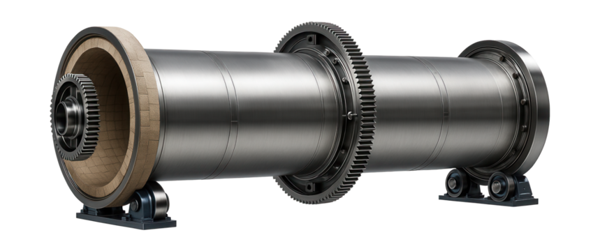 Rotary kiln with a refractory-lined cylindrical shell for high-temperature agglomeration processes in a cement plant