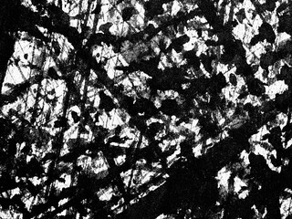 Abstract black and white artwork reflecting chaotic movement and textured patterns in an expressive style