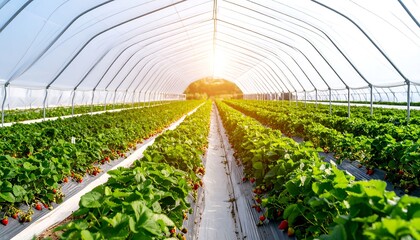 Greenhouse strawberry farm
