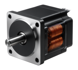 High-efficiency stepper motor with optimized coils for energy savings in HVAC systems.