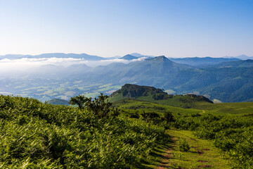 Panorama of the La Rhune Mountain Range and a Sea of Clouds