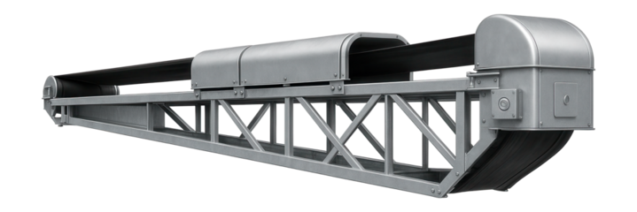 Telescopic conveyor with a galvanized finish and dust-proof covers for a cement factory