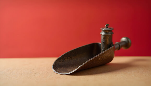 Dustpan and Broom Cleaning Tools: A household dustpan and broom standing neatly against a wall, ready for cleaning tasks.

