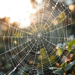 spider web with dew drops isolated PNG