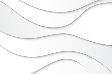 White abstract wavy background with 3d layered effect