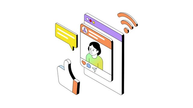 Digital Conversation isometric animation MP4