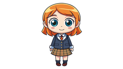 little girl with a big smile cartoon Charector 