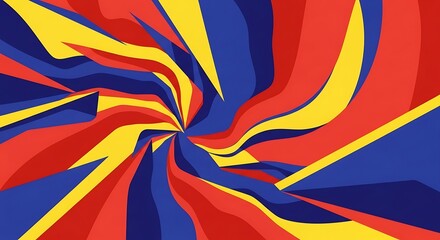 Obraz premium Abstract swirl of red, blue, and yellow, swirling motion graphic design