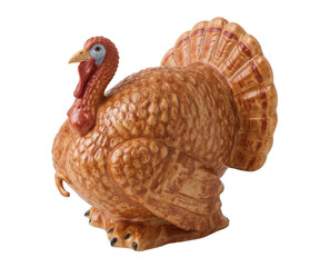Obraz premium Exquisite Ceramic Turkey Figurine with Intricate Details and Ornate Design, Perfect for Thanksgiving Decor