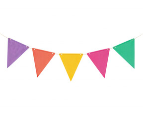 Festive Party Banner with Vibrant Triangular Flags for Celebrations and Events creating a cheerful atmosphere
