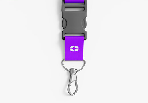 Lanyard with Metal Clasp Branding Mockup