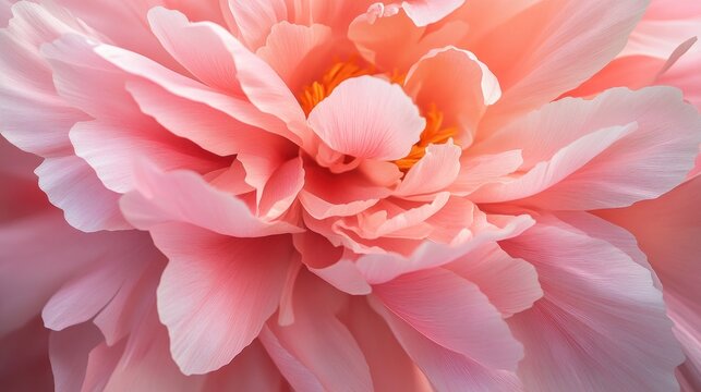 Delicate pink peony close-up