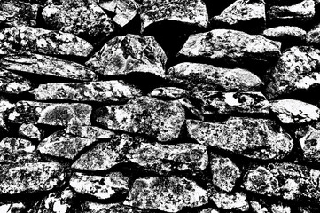 wall texture made of mossy stones placed on top of each other
