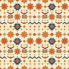 Perfect Seamless Tribal Sun & Chevron Pattern