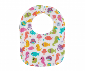 Playful Waterproof Bib with Vibrant Sea Creatures Print for Mealtime Fun and Easy Cleanup, Protecting Baby Clothes with Adorable Design
