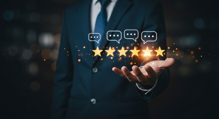 user leaves a five-star rating on a mobile app, highlighting the importance of customer feedback in the digital age