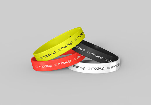Colorful Wristband Mockup Stacked Design