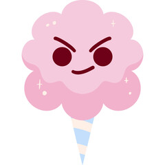 Pink Cotton Candy Proud Face Cartoon