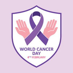Minimalist Cancer Awareness Day Illustration.