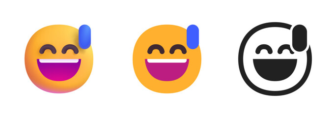 Grinning Face with Sweat Icon
