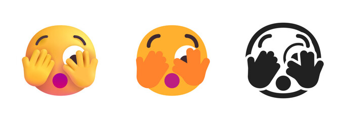 Obraz premium Face with Hand Over Eye Icon 