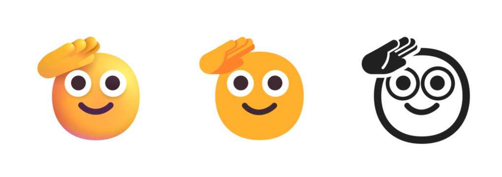 Naklejki Saluting Face Emoji 