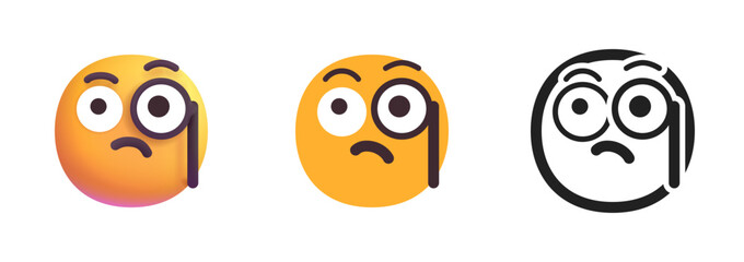 Confused Face with Monocle Icon

