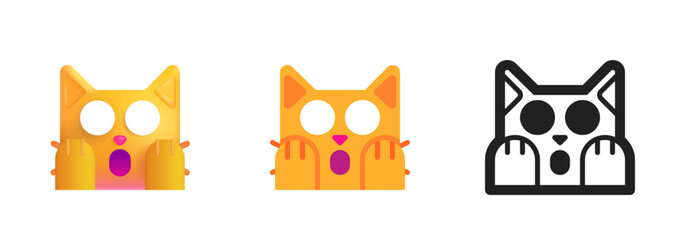 Shocked Cat Face Icon
