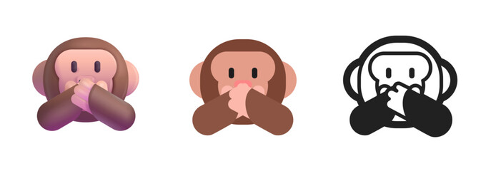 Speak-No-Evil Monkey Icon
