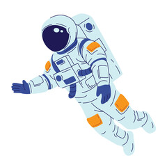 set of an Astronaut Character Cartoon Illustration