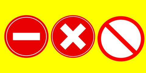 Fototapeta premium Set of no entry signs and stop signs.