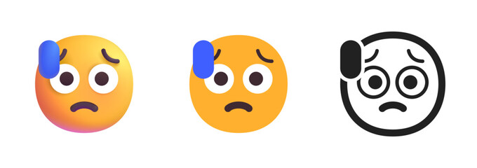 Anxious Face with Sweat Icon
