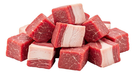 Isolated Diced Beef